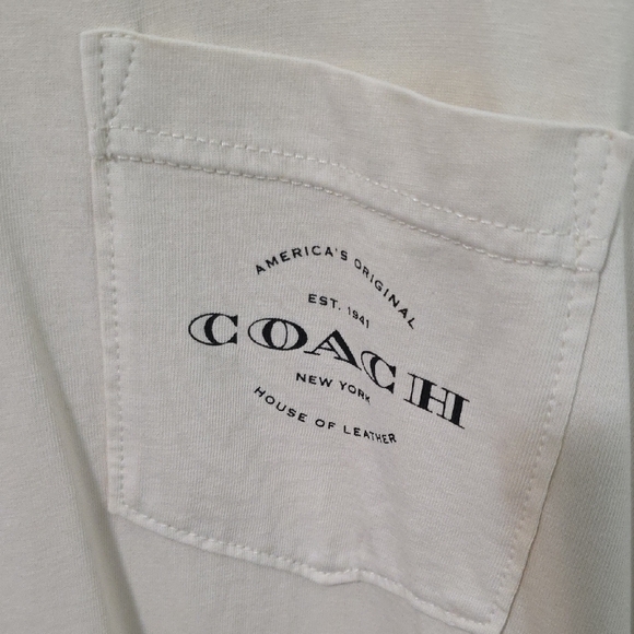 Coach Cream Short Sleeve Tee Relaxed Fit - Picture 4 of 4